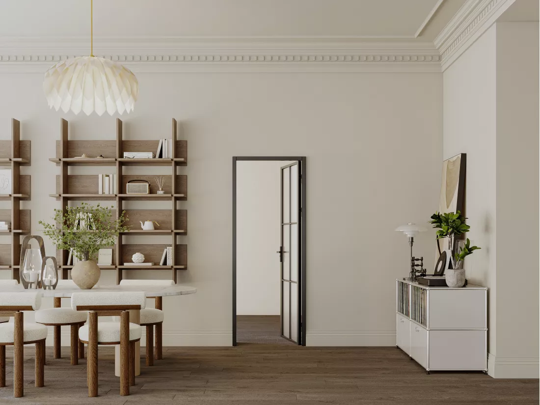 Bloc porte réversible en aluminium et verre dépoli - H204 x L83 cm - Noir - SEROTO
