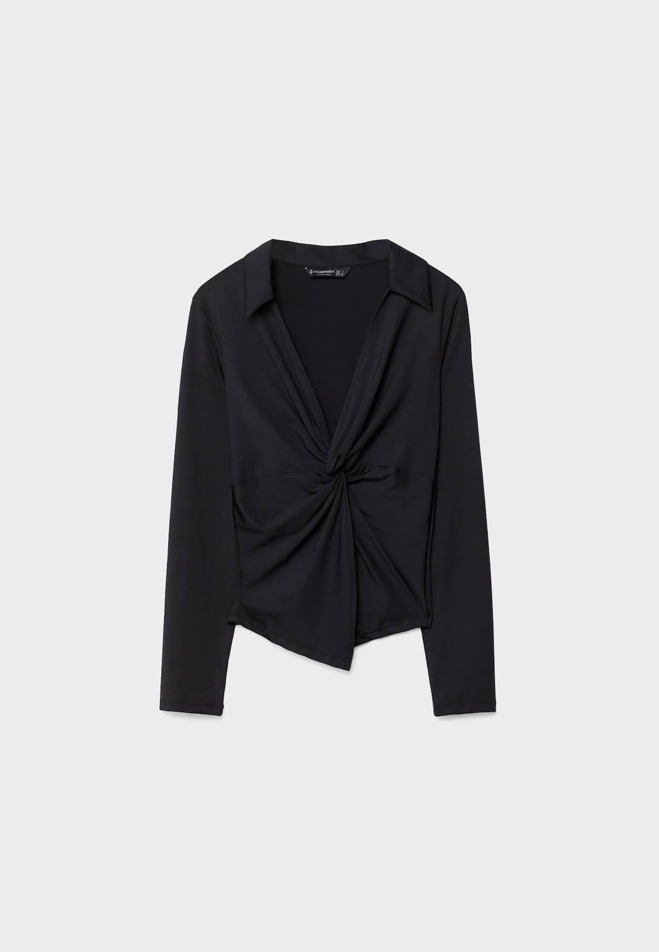 Blusa com decote em V e nó