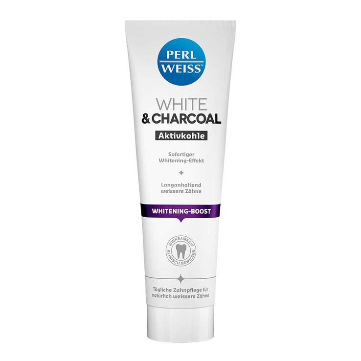 Perlweiss White & Charcoal Zahncreme, 75 ml