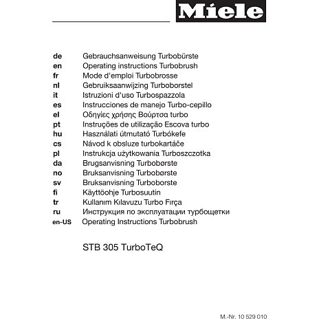 Miele TurboTeQ STB 305-3 mundstykke til støvsuger