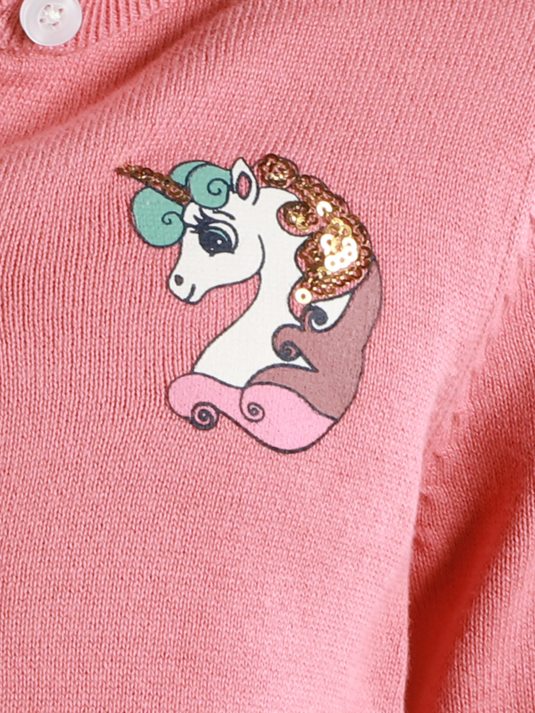 Mädchen Cardigan mit Einhornprint in Pailletten-Optik