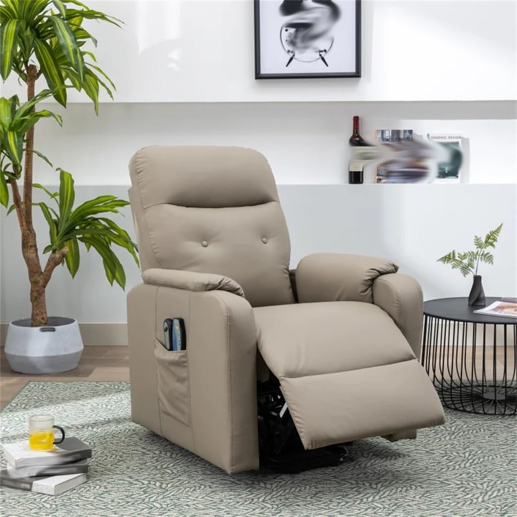 Walnut Massage Recliner Chair Electric Power Lift Chairs W/Side Pocket, Adjustable and Heating Function For Adults and Seniors