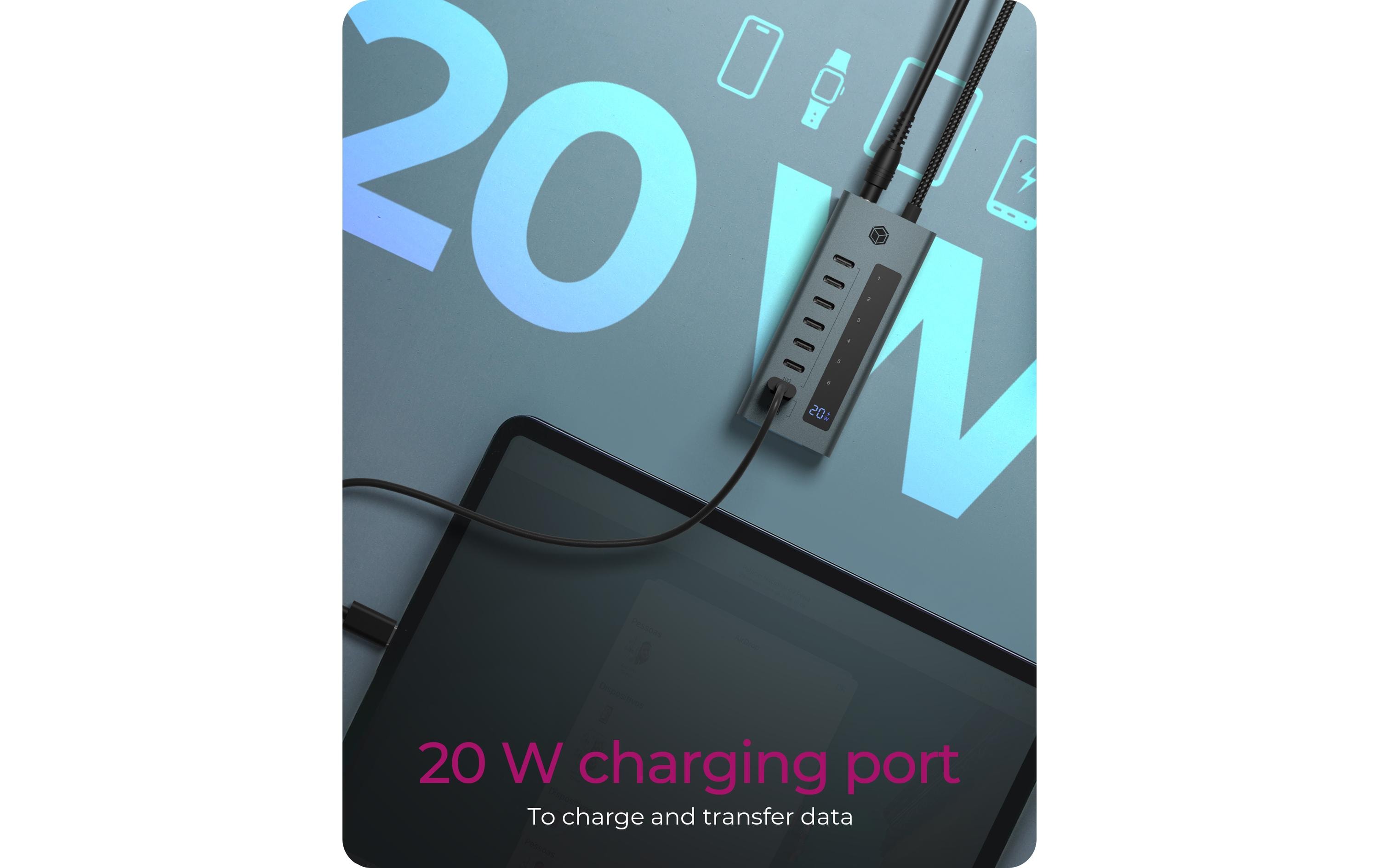 USB-Hub 7-Port Hub IB-HUB1457-C317-Port USB Type-C HUB aus hochwertigem Aluminium