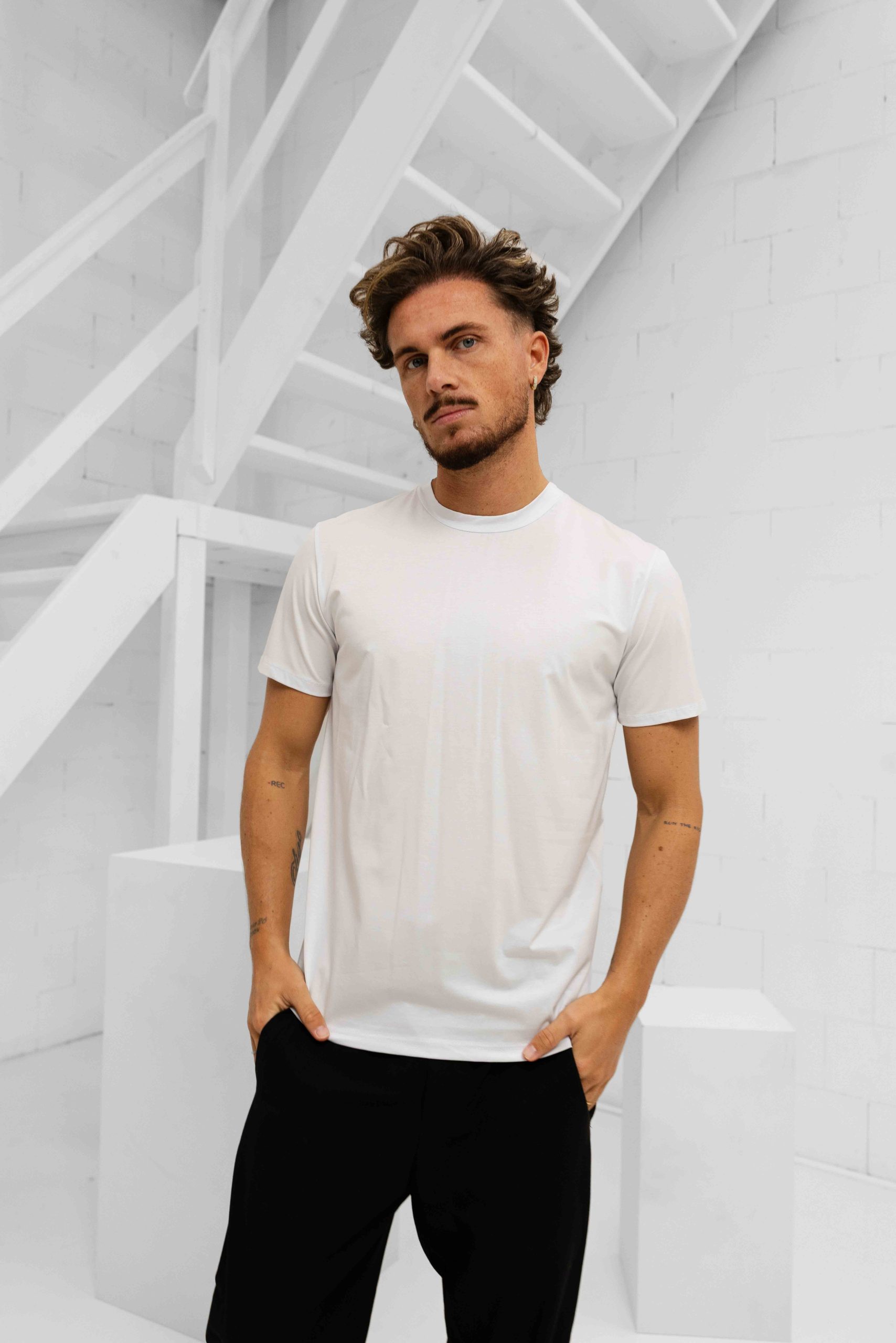 Richesse Matt Essential T-Shirt Heren Gebroken Wit