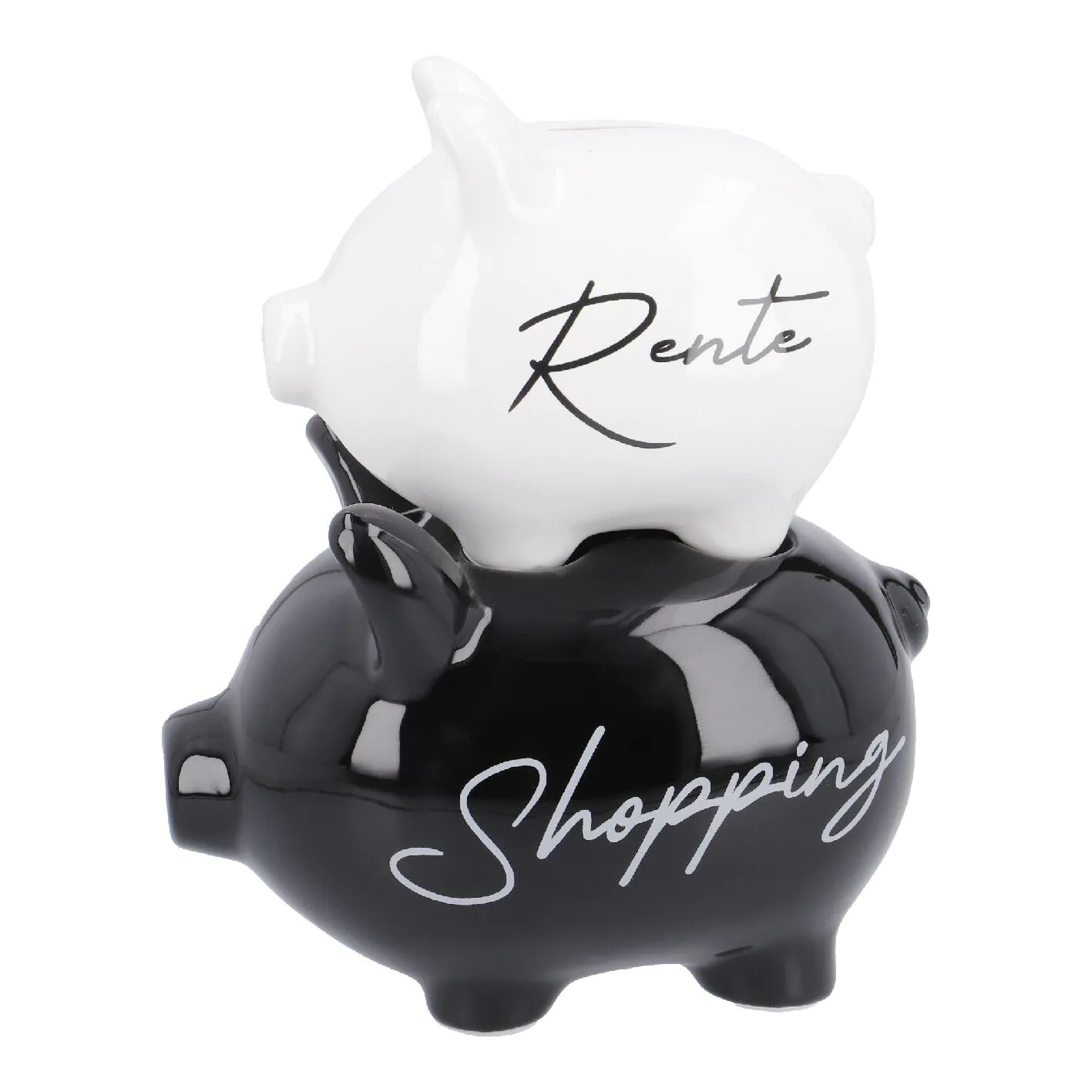 Spardose 2er Schwein, Rente/Shopping