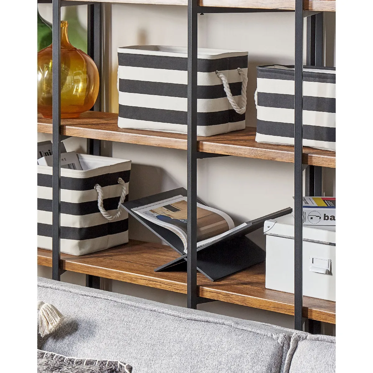 Beliani Lot de 3 paniers DARQAB - Noir et Blanc