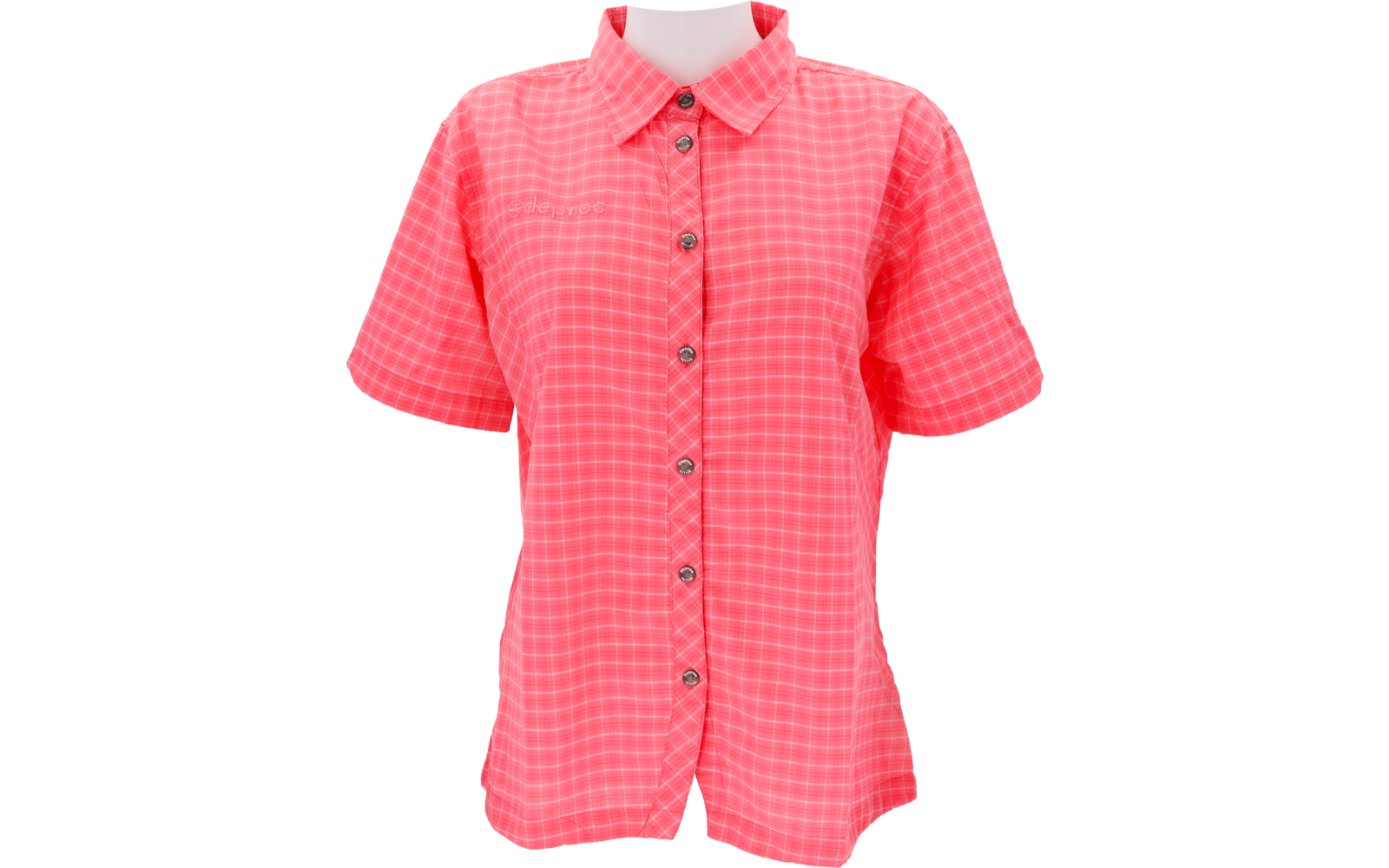 Deproc Damen Funktionsbluse hellblau kariert