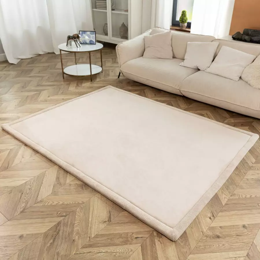 Hakuna Matte Samtmatte-Spielmatte für Baby 200 x 150 cm, Beige