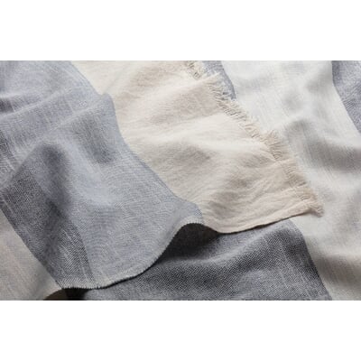 Damen-Schultertuch gestreift, Creme-Blau