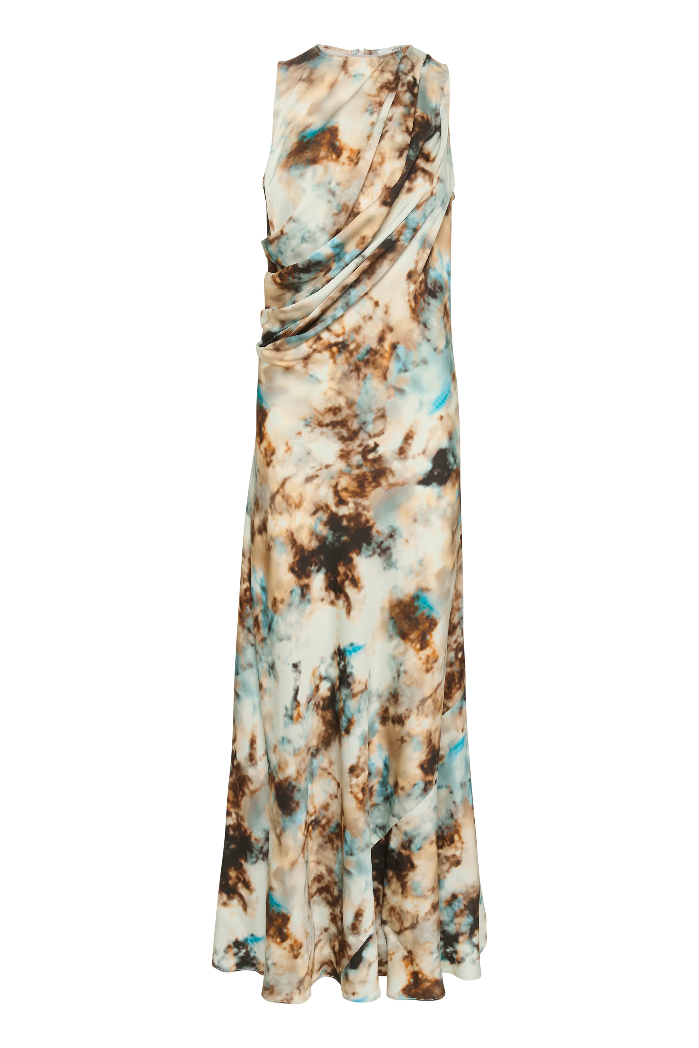 GESTUZ  ReenaGZ lang kjole - Blue Brown Rust