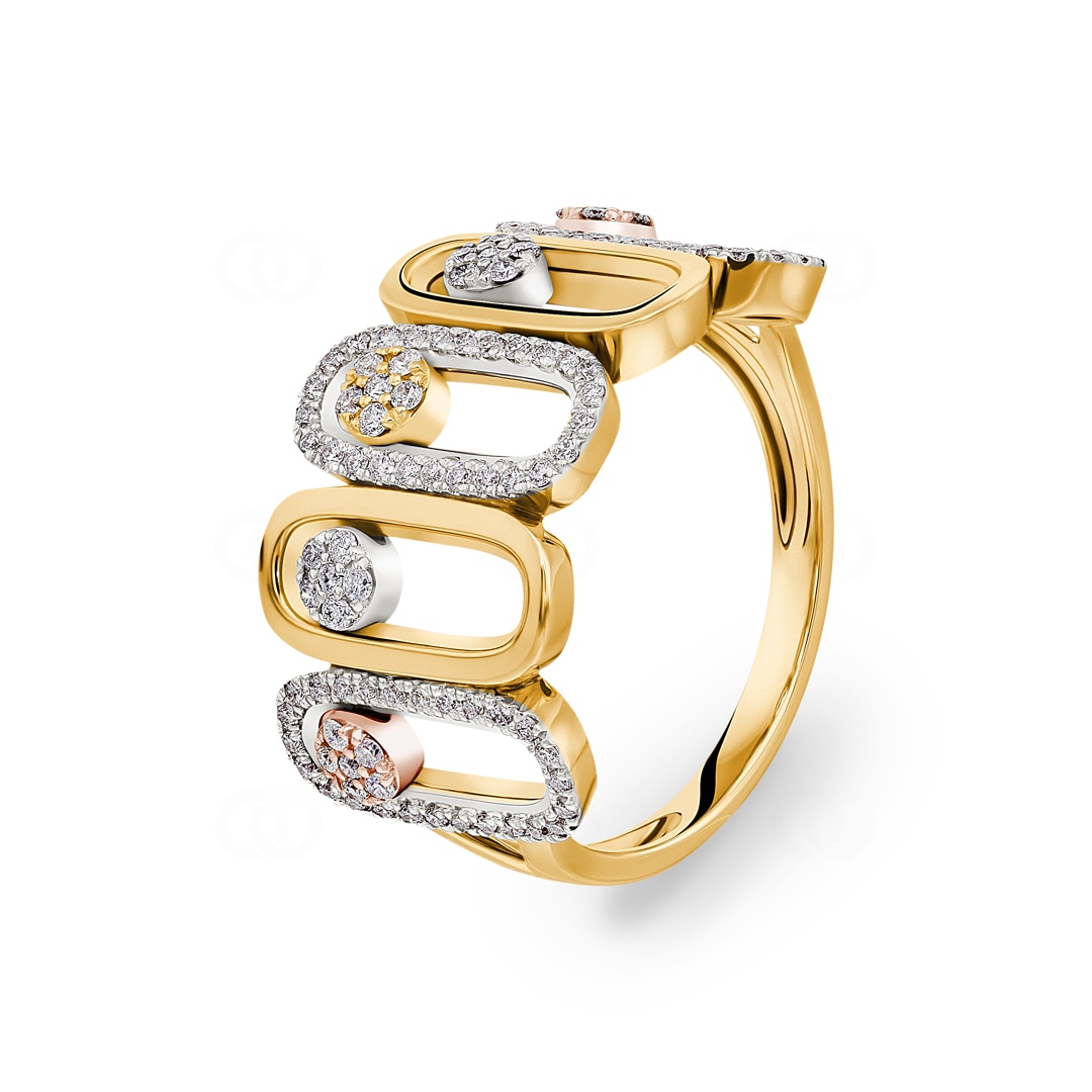 0.37 Karat Diamantring 750/18 K Gelbgold