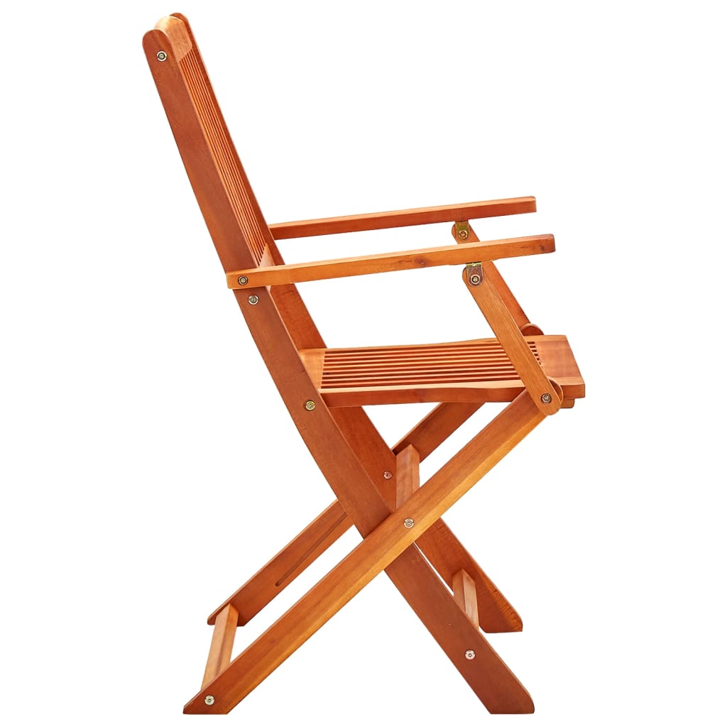 Mobilier à dîner d'extérieur pliable 5 pièces bois d'eucalyptus
