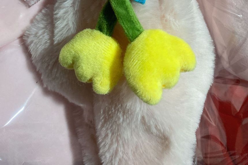 Michu - Tulp Chenille Chenille Bag Charm-sleutelhanger