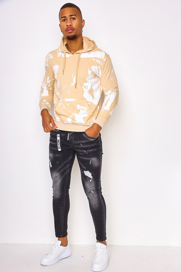 Sweat à capuche beige tâché / Project X - 2120200
