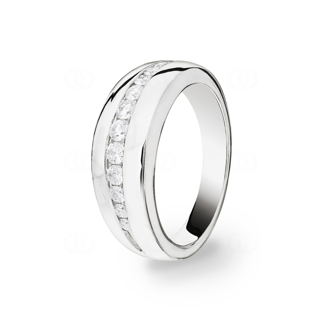 Damenring 750/18 K Weissgold mit Diamanten 0.50 ct H/si Ø 56