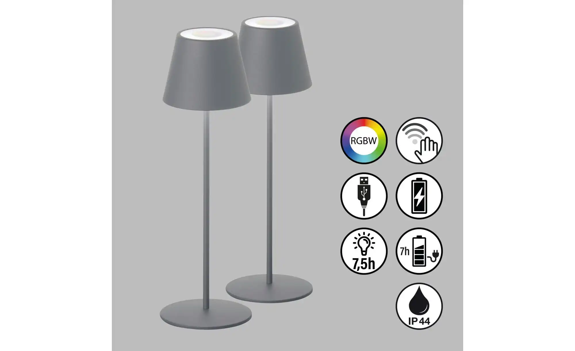 Fischer-Honsel Akku-Tischleuchte 2er-Set