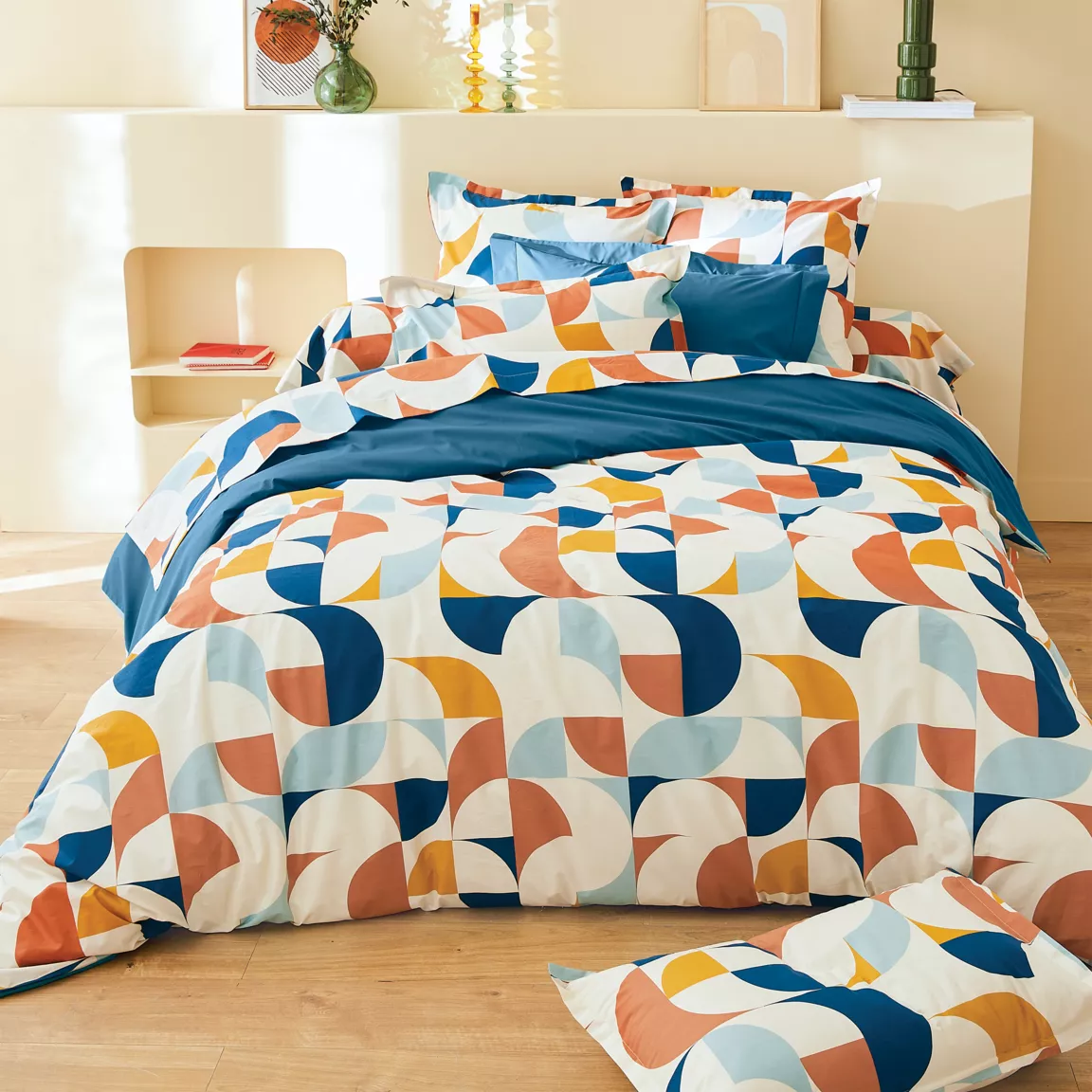 Taie d'oreiller carrée percale de coton (65 x 65 cm) Modulo Multicolore