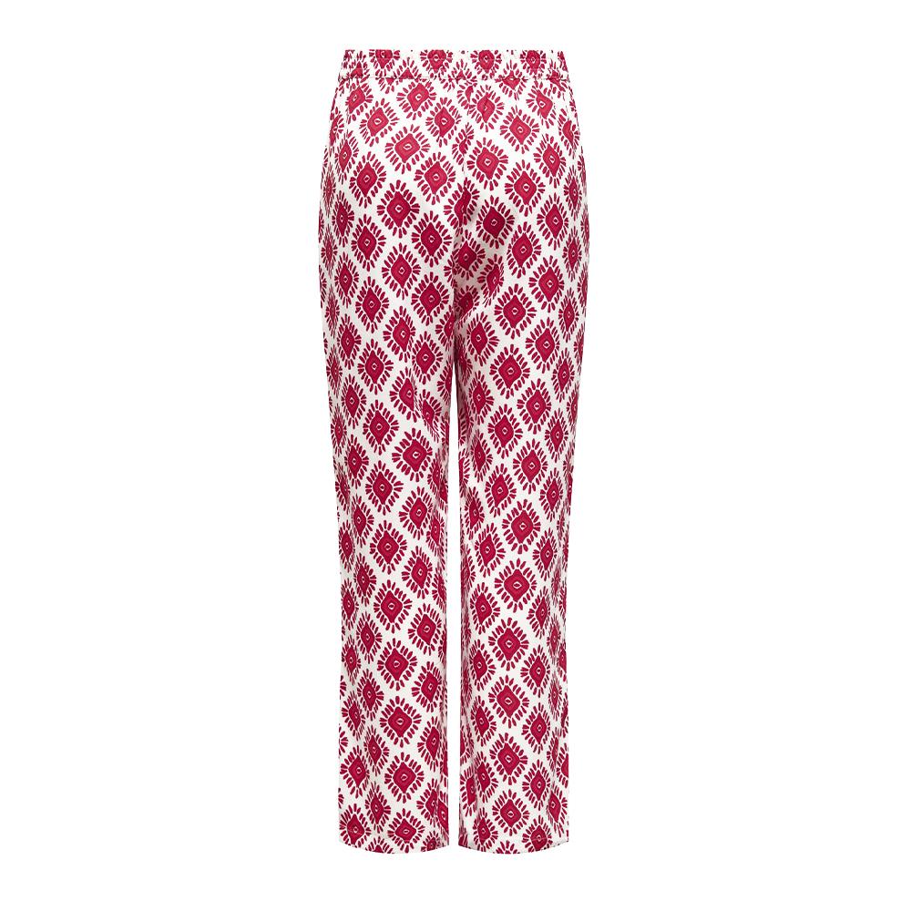 Only Pantalons fluide Blanc/Rose Femme Only Palazzo