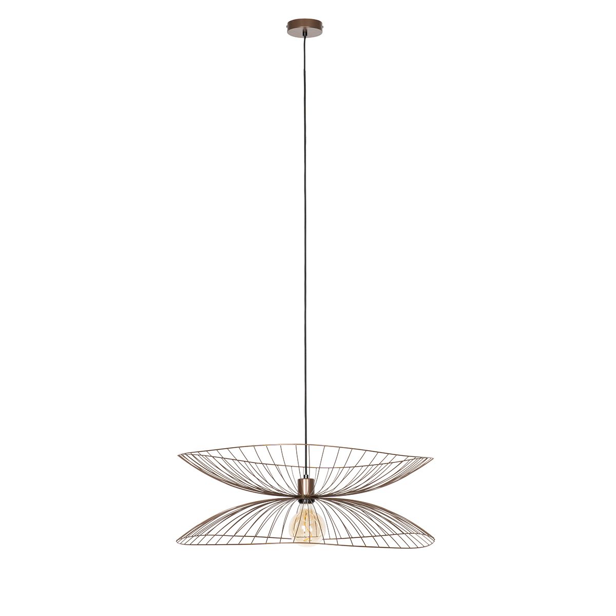 Smart hanglamp donkerbrons met dubbele kap incl. Wifi G95 - Pua