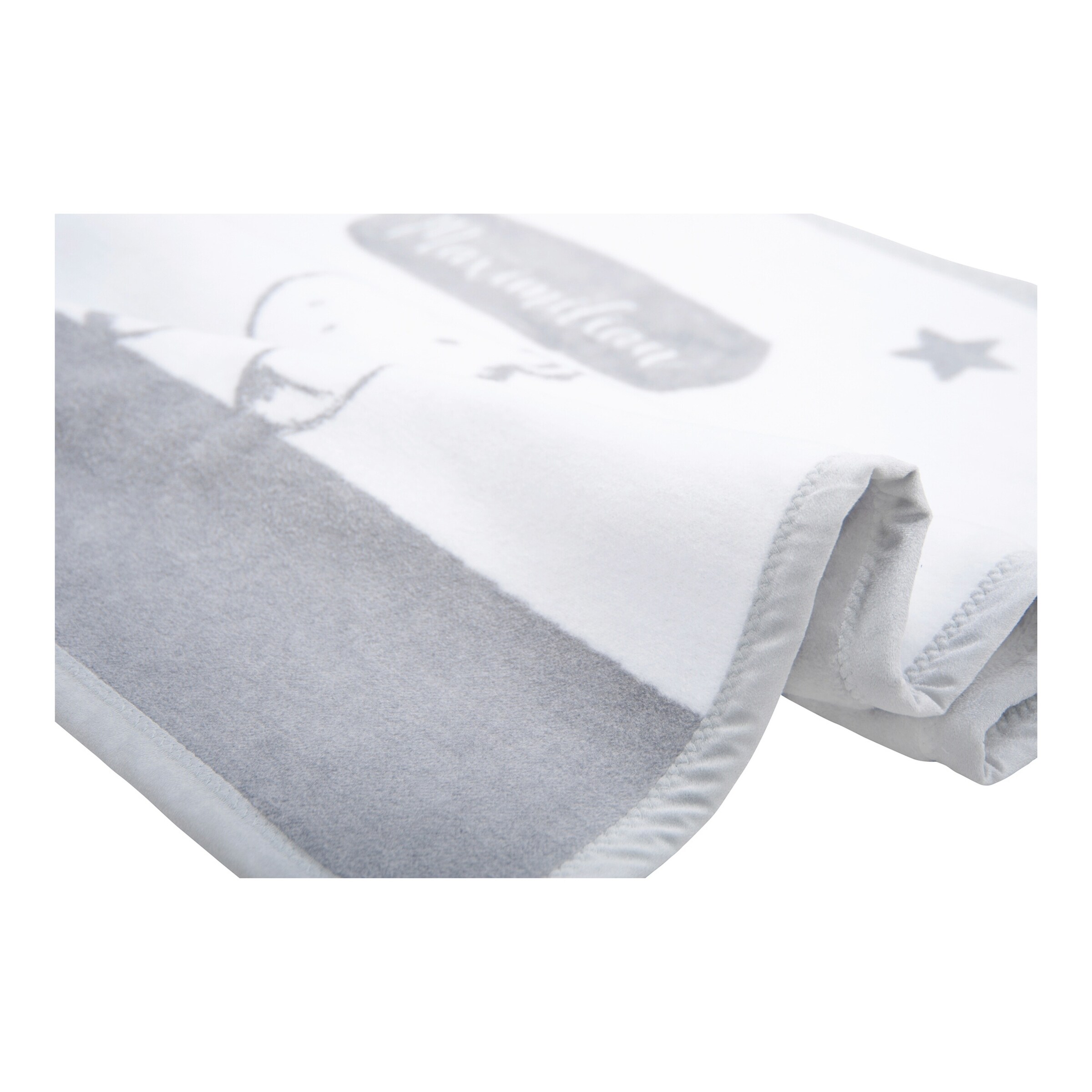 Herding Babydecke Unicade mit Namen 75x100 cm grau / Giraffe