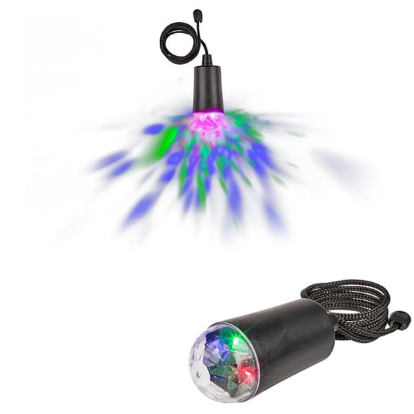 Diskolampe / Fargeskiftende LED-lampe – Batteridrevet