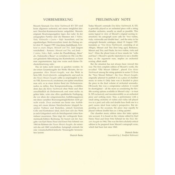Bärenreiter Mozart Nachtmusik Streichqt.