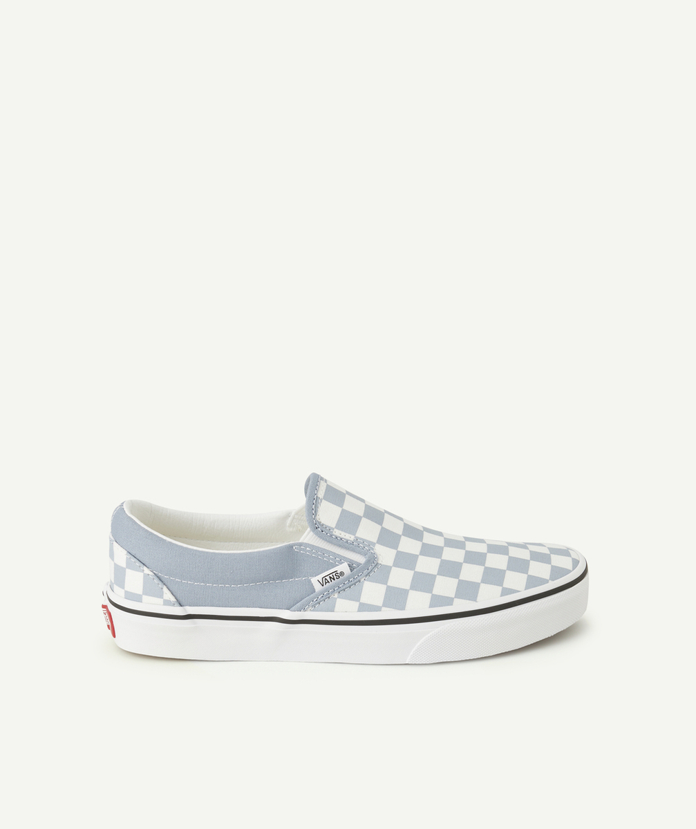 VANSchaussures classic slip-on ado imprimé checkerboard bleu ciel
