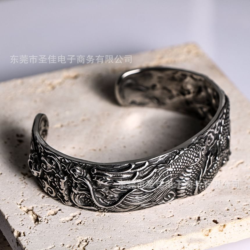 Prushia - Draak Roestvrijstalen Open Bangle