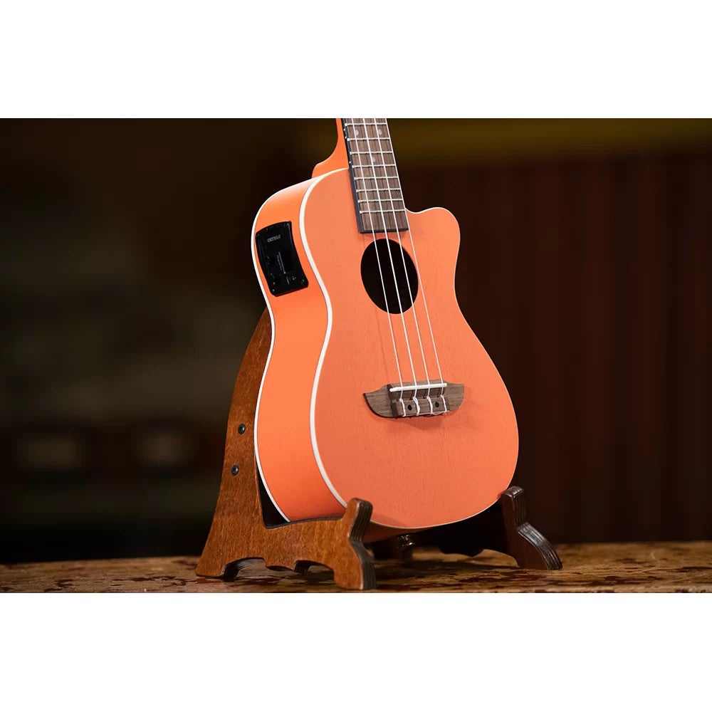 Ortega RUPUKI-CE Earth Series Concert Size Ukulele Pumpkin Orange elektrisch-akoestische concert ukelele