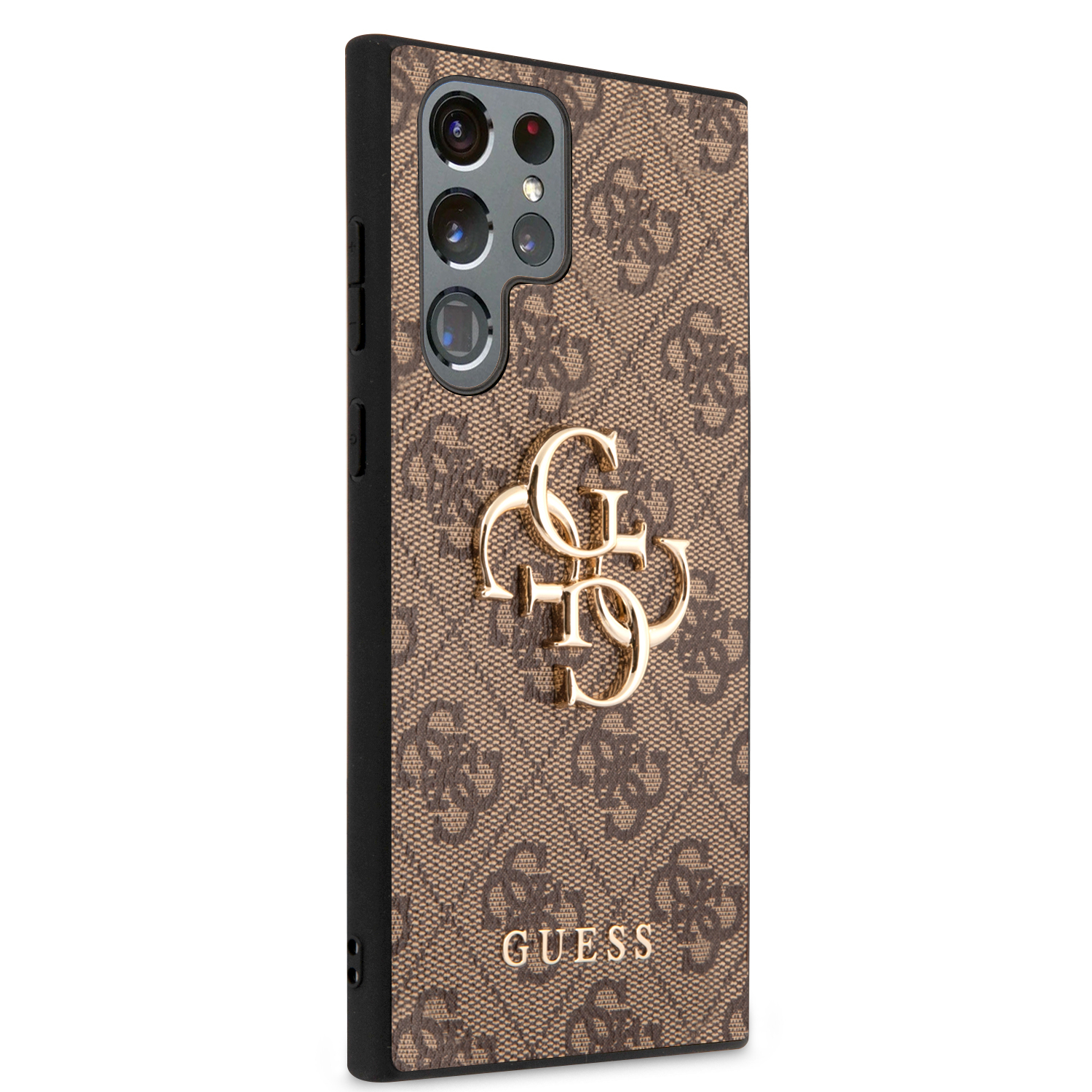 Samsung Galaxy S23 Ultra 5G Leder Hardcase Hülle 4G Big Metal Logo (GUHCS23L4GMGBR) - Braun