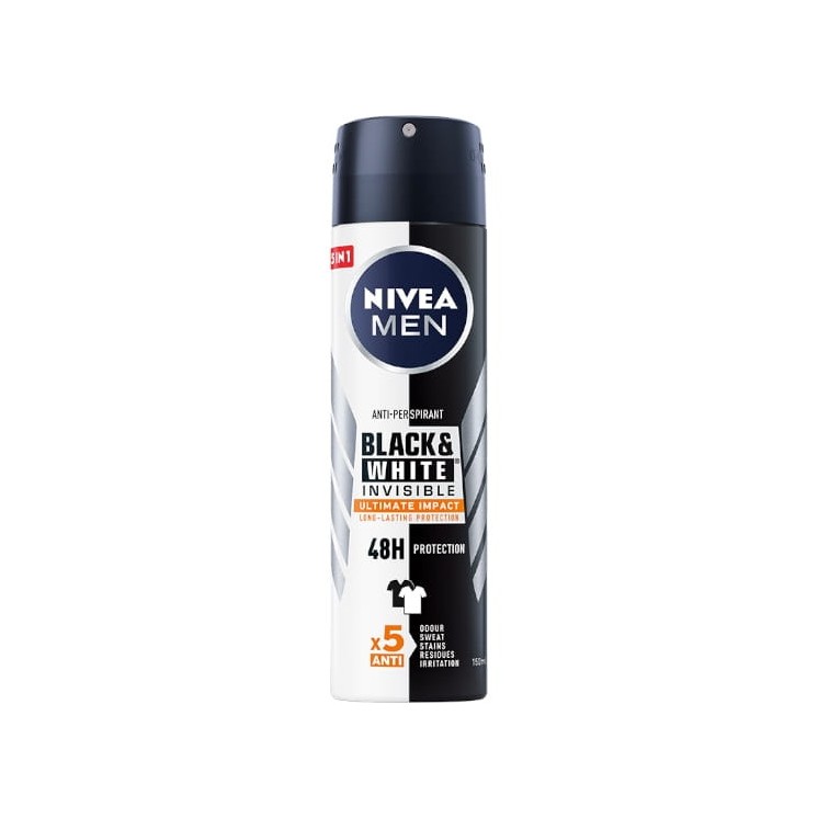 Nivea Men Black & White Deodorantspray Invisible Ultimate Impact 150 ml