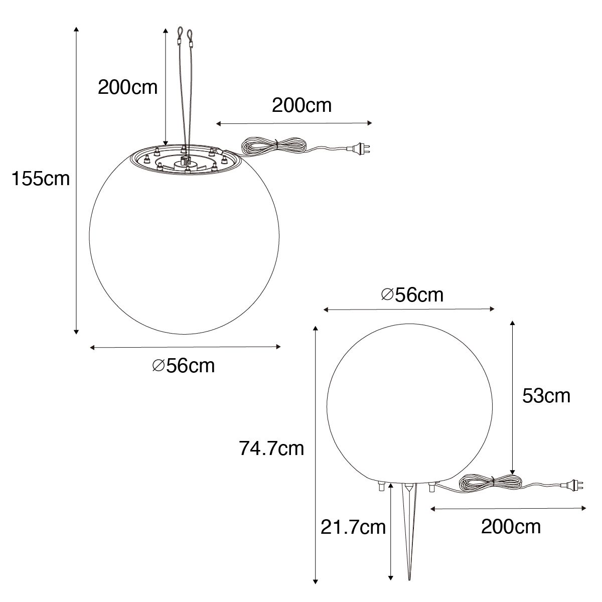 Smart buitenlamp grijs 56 cm IP44 incl Wifi A60 - Nura