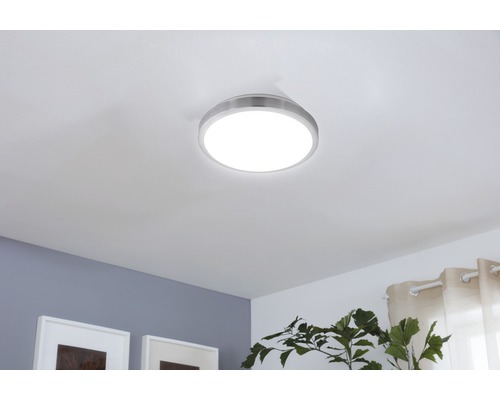LED wandlamp 23W 2500 lm 3000 K Ø 32,5 cm Competa wit/nikkel/mat