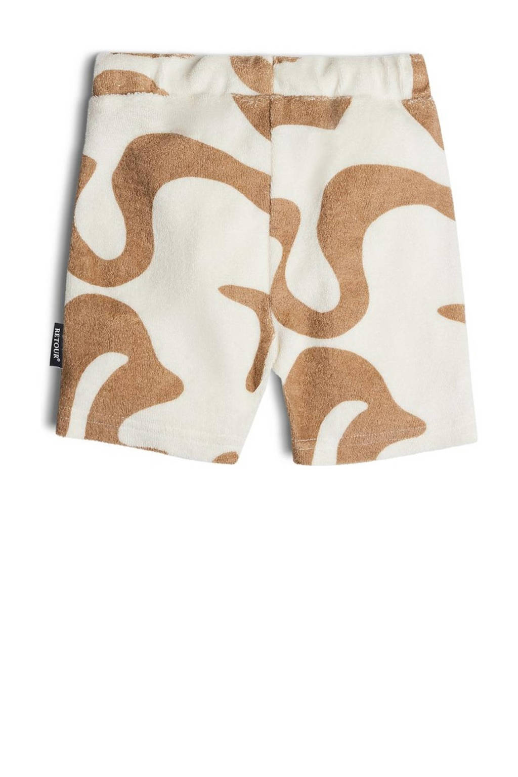 Retour Jeans badstof casual short Lowis met all over print zand/ecru