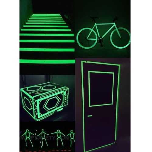 Selvlysende fluorescerende tape - 10 meter lang, lyser i opptil 12 timer i mørket