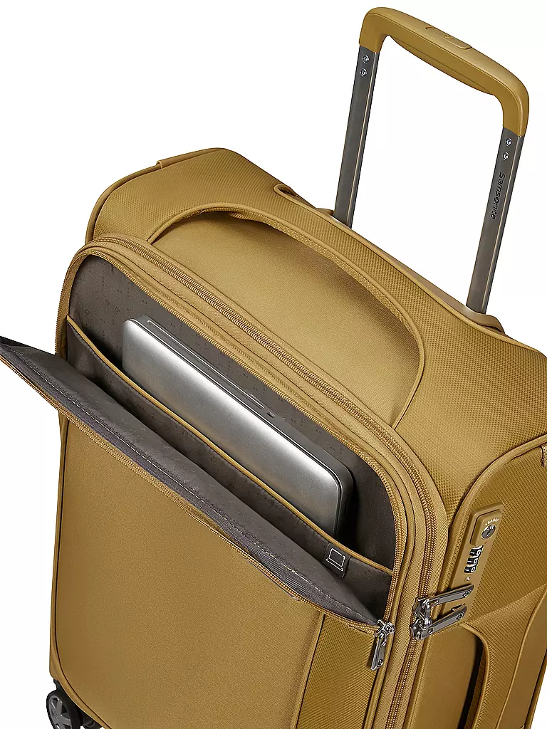 SAMSONITE Trolley  D'LITE SPINNER 55cm erweiterbar mustard yellow senf