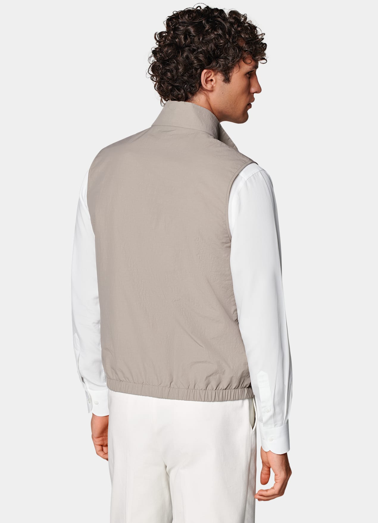 Veste sans manches réversible taupe