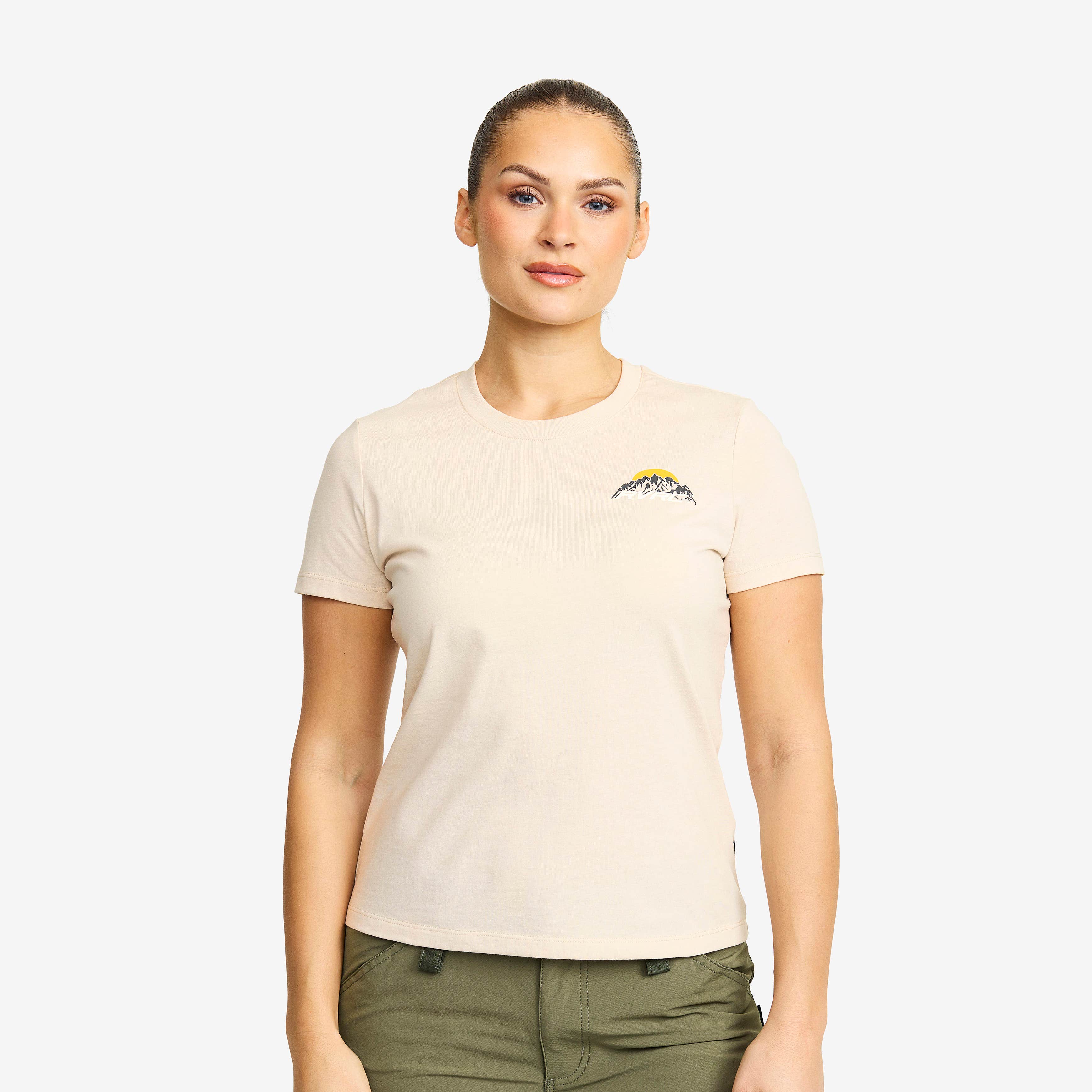 Easy Mountain Slim Fit T-shirt Dame Oatmeal
