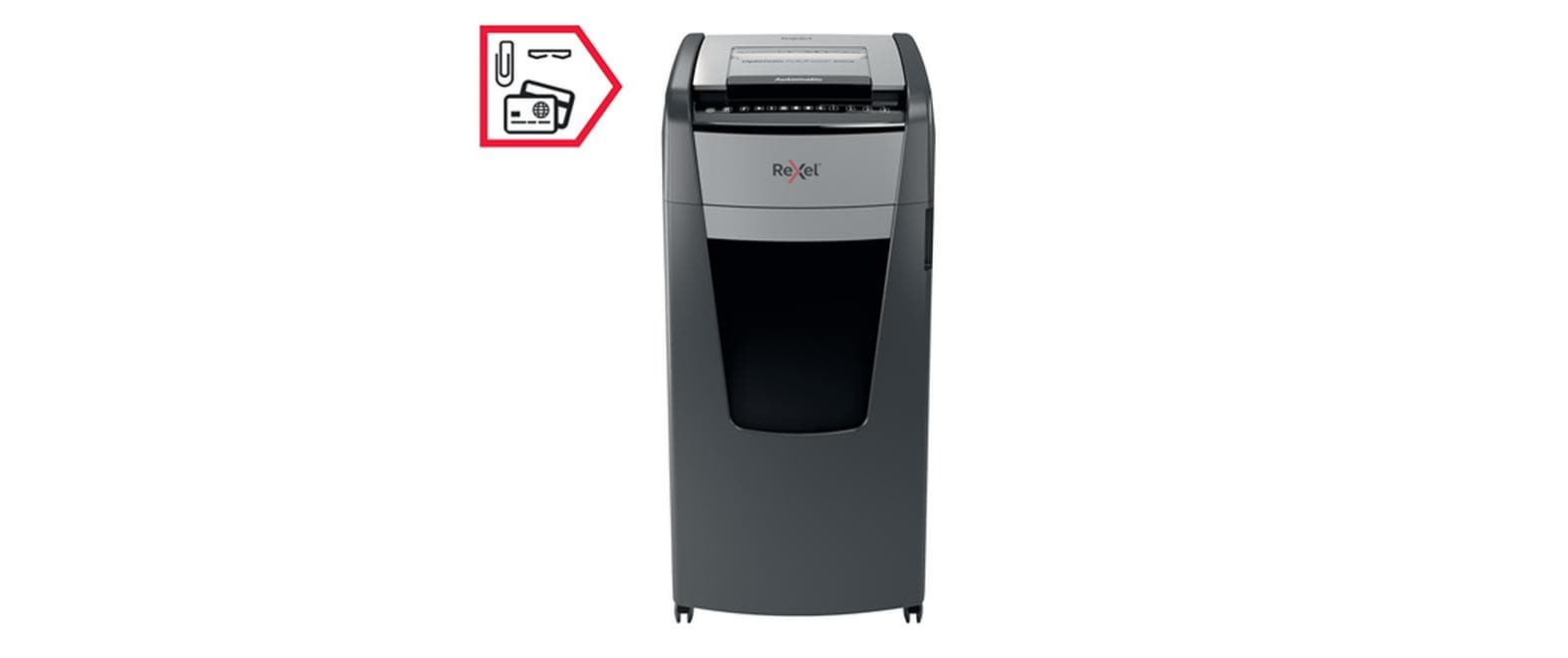 Aktenvernichter Rexel Optimum AutoFeed+ 600X, P4<br>Automatischer Schredder (auto) für sichere Vernichtung vertraulicher Unterlagen (bis zu 600 Blatt)