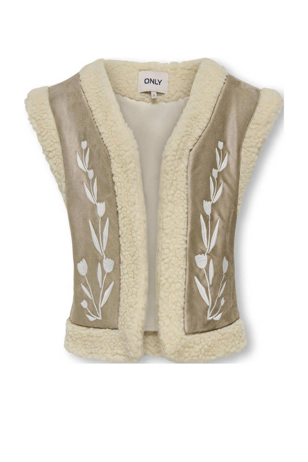 ONLY gebloemd gilet KOGKARLA lichtbruin/beige