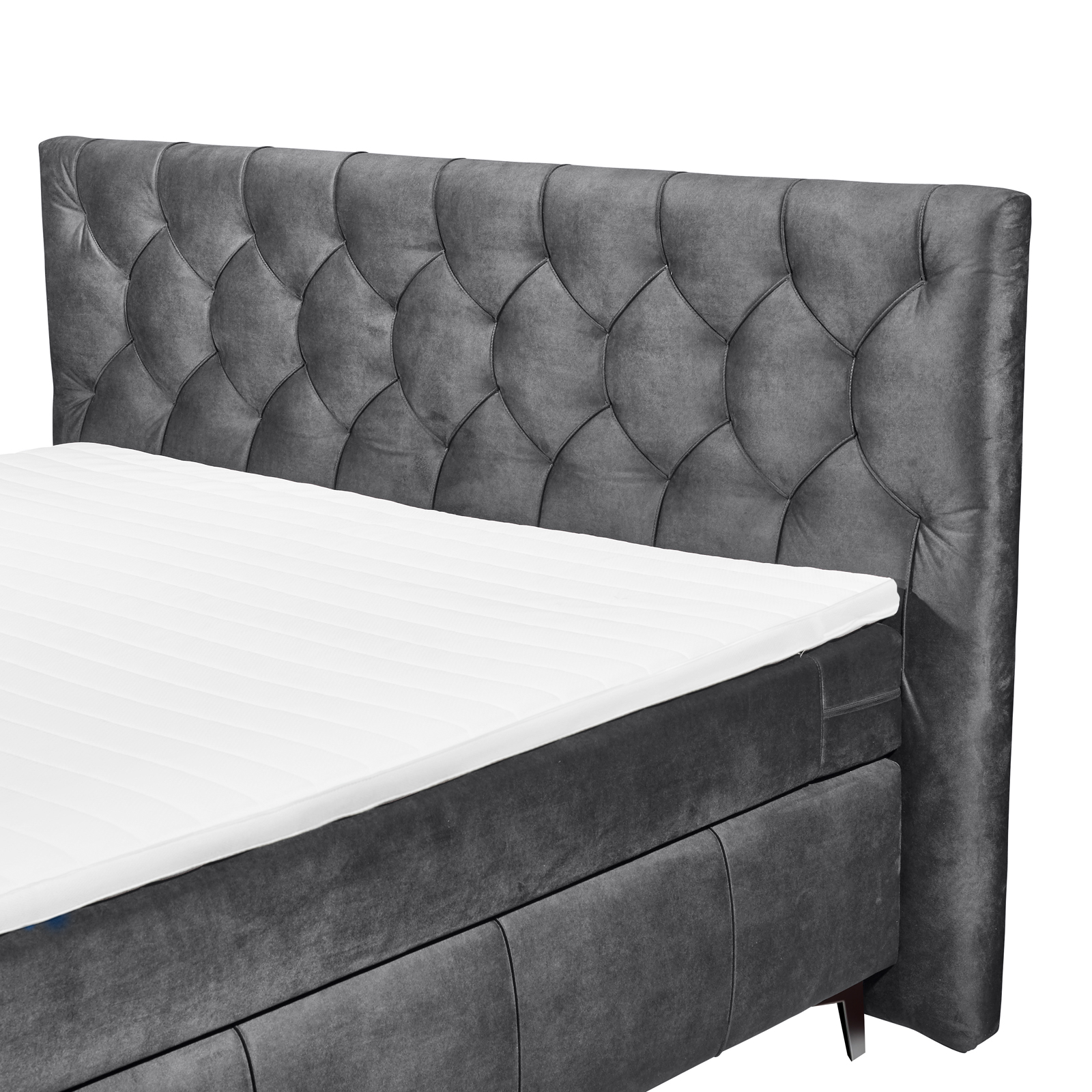 Boxspringbett - anthrazit - Tonnentaschenfederkern - H2 - 180x200 cm