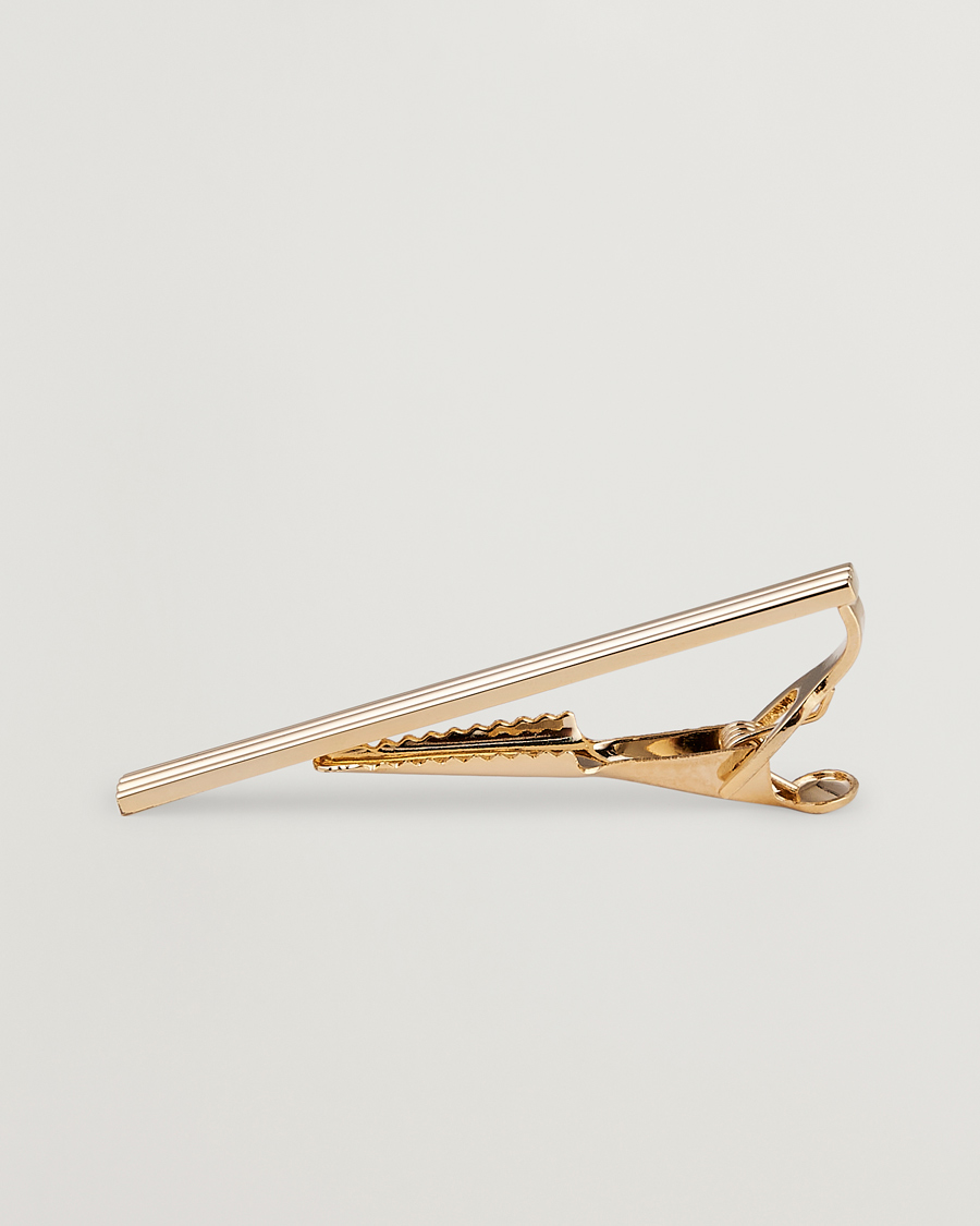 Amanda Christensen Ribbed Tie Clip Gold