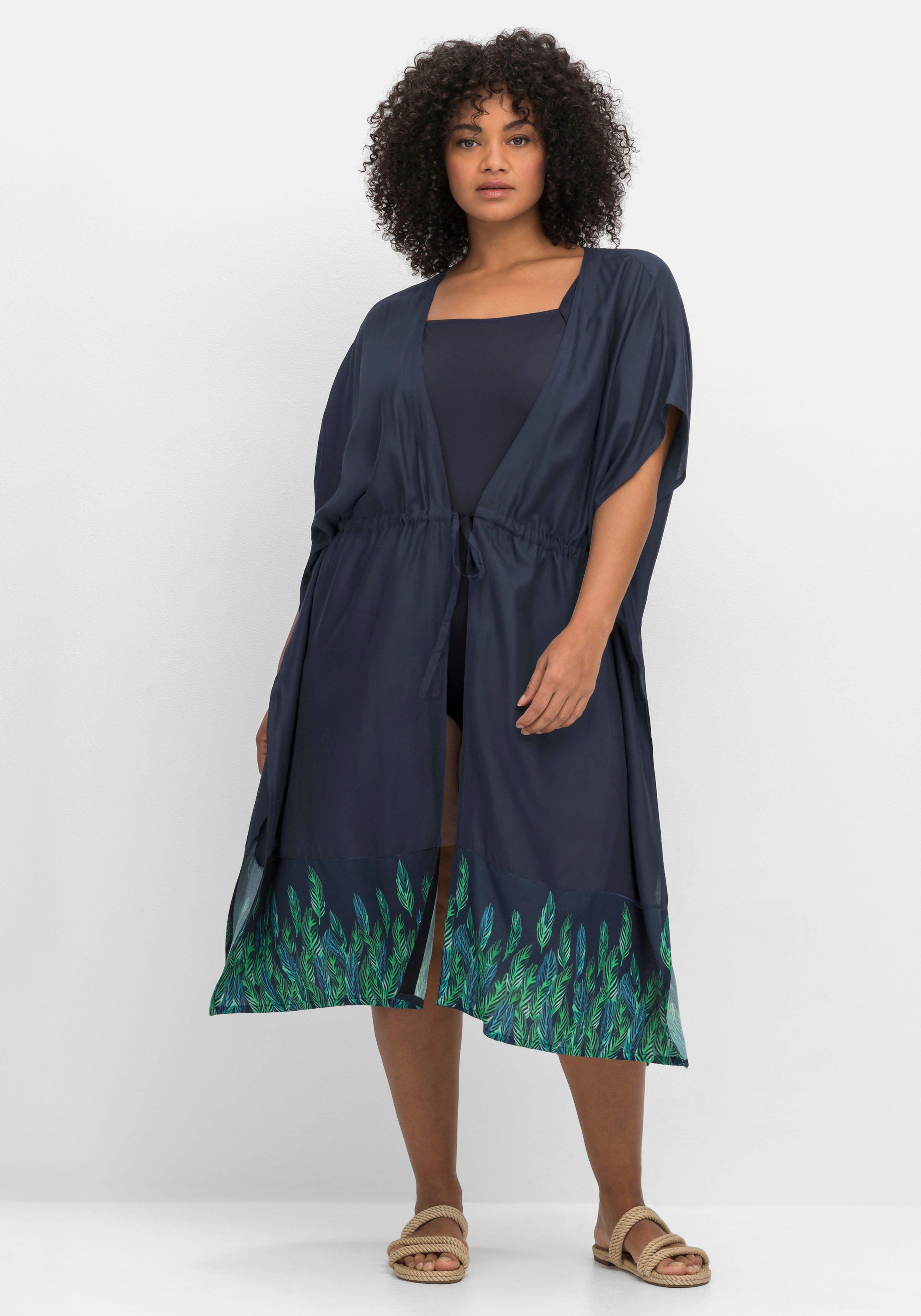 Strand-Kaftan mit Bordürendruck