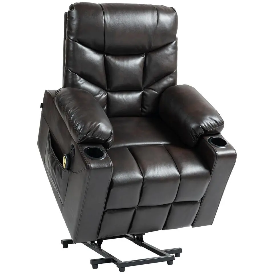 CLP Fauteuil Andover zwart Frame - Kunstleer - bruin