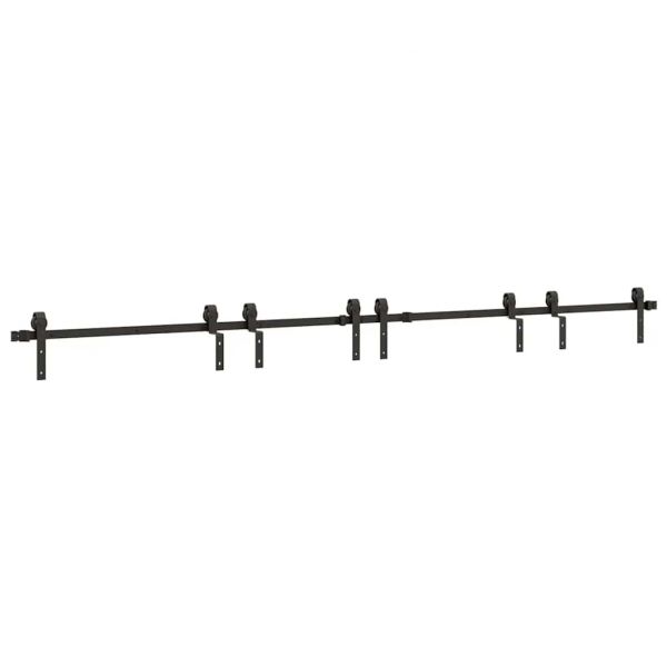 Kit de Ferragens para Porta Deslizante 366 cm Aço Preto - 2156330129