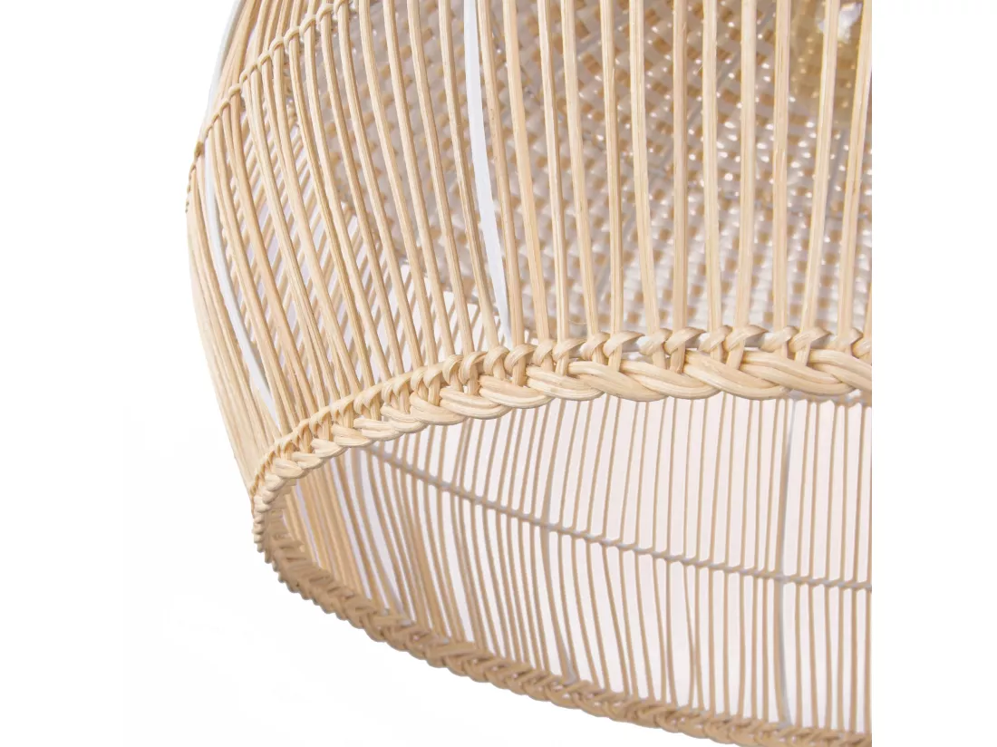 Luminaire suspension en rotin blanc d40 cm x h40 cm