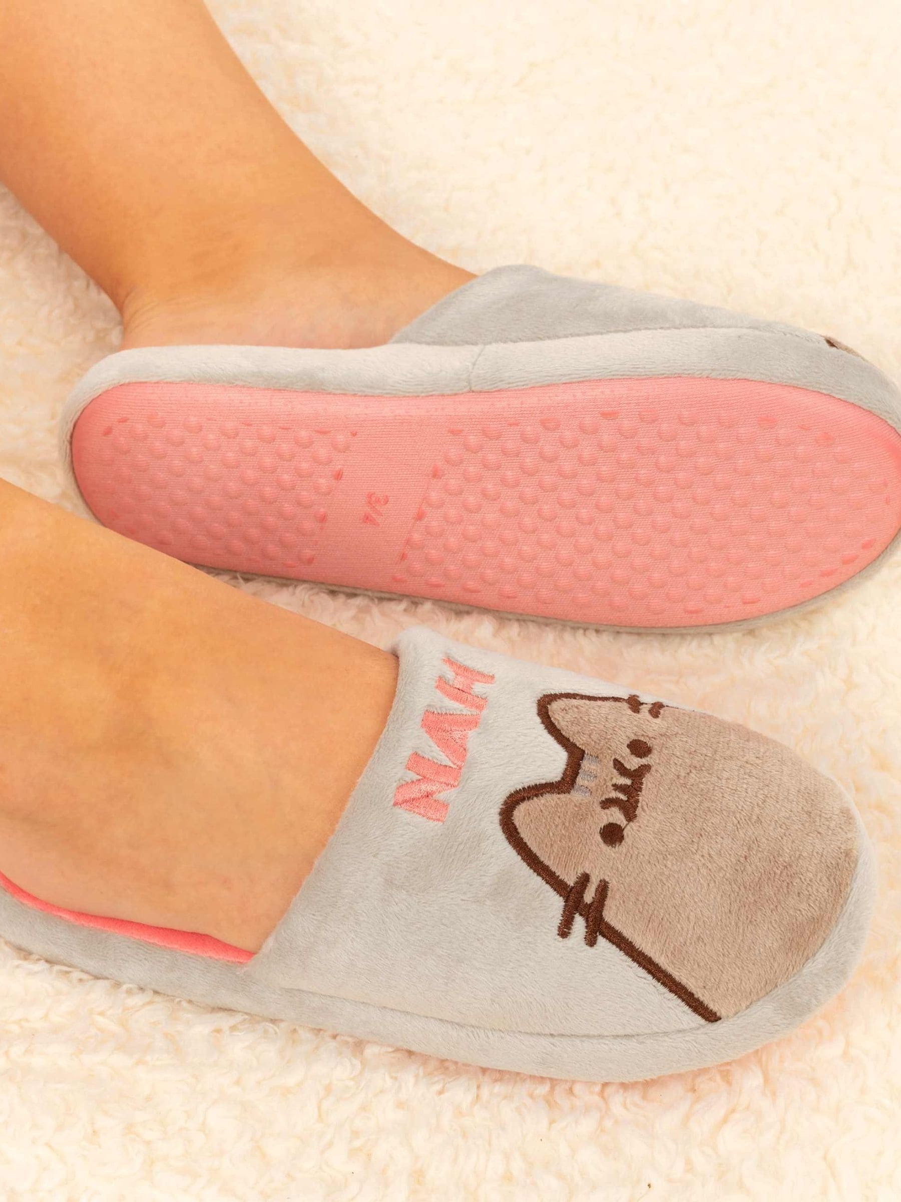 Grijs met Pusheen-kat - Vanilla Underground Adult Winter Slippers