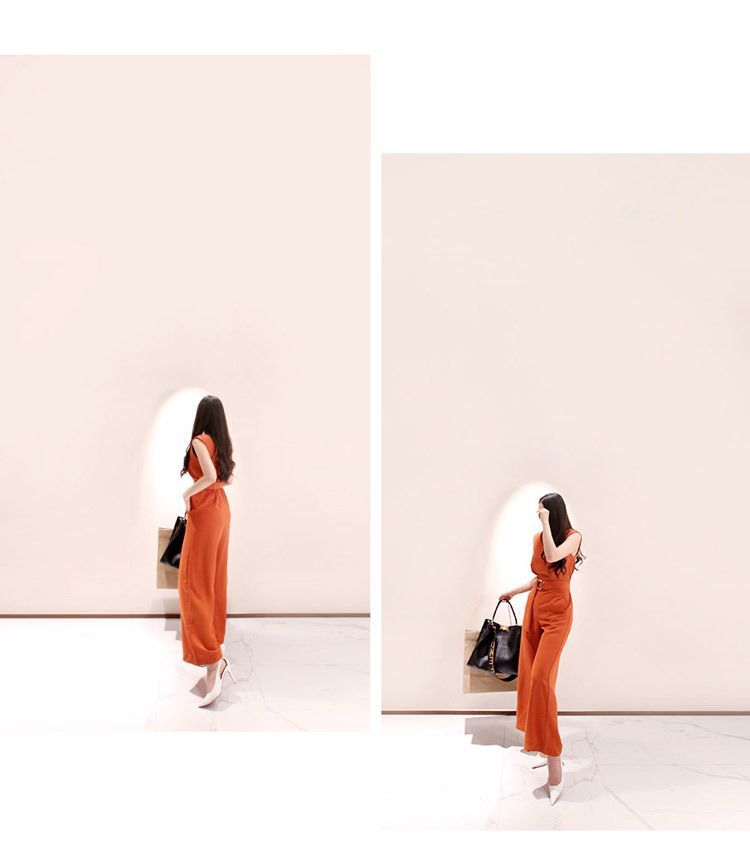 Cassidy - Mouwloze jumpsuit met wijde pijpen