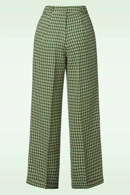 Banned Retro Ruby Check pantalon in groen