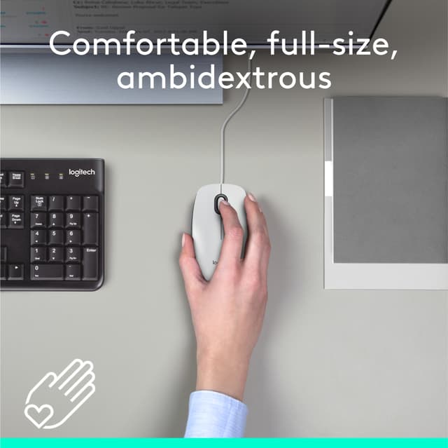 Logitech M100 mus med ledning (hvid)